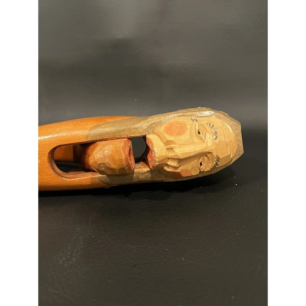 Vintage Carved Wooden Head NUTCRACKER Figural Man 